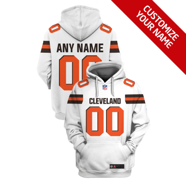NFL Browns Customized White 2021 Stitched New Hoodie