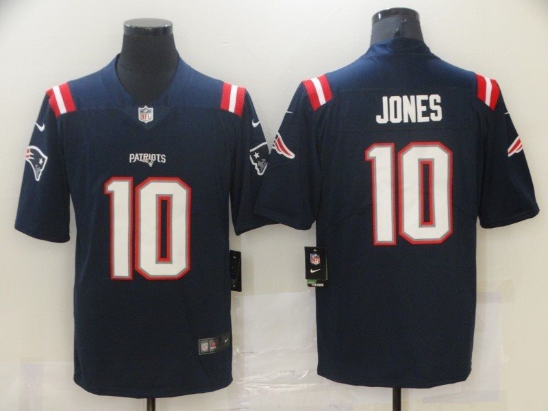 Nike Patriots 10 Mac Jones Navy 2021 Draft Vapor Limited Men Jersey