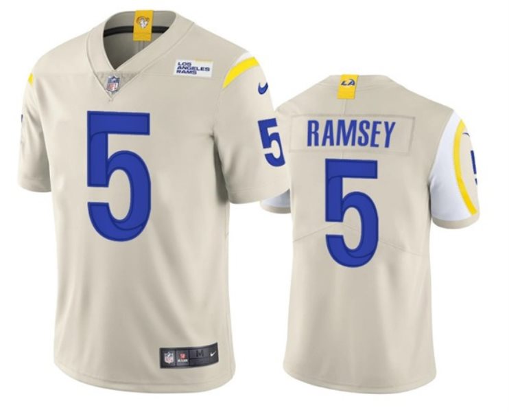Nike Rams 5 Jalen Ramsey Bone Vapor Untouchable Limited Men Jersey