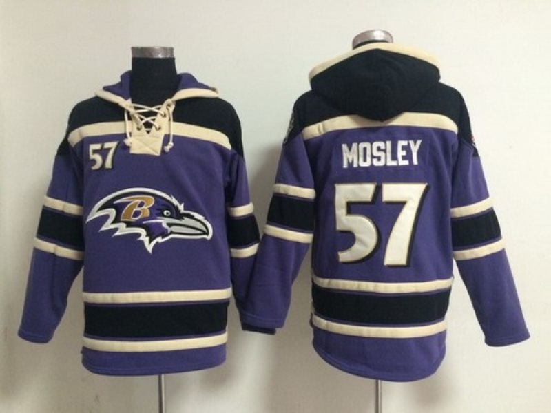 Baltimore Ravens 57 C.J. Mosley Purple Sawyer Hooded Sweatshirt Men NFL Jersey