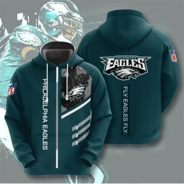 NFL Philadelphia Eagles 3D Navy Hoodie Sweatshirt