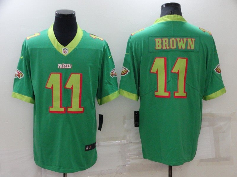 Nike Eagles 11 A. J. Brown Green City Edition Vapor Limited Men Jersey
