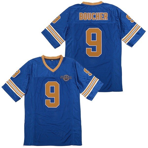 The Waterboy Mud Dogs 9 Bobby Boucher Blue 50th Anniversary Movie Football Men Jersey