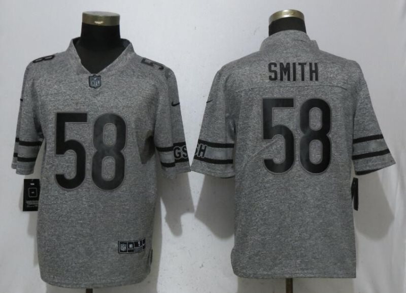 Nike Bears 58 Roquan Smith Gray Gridiron Gray Limited Men Jersey