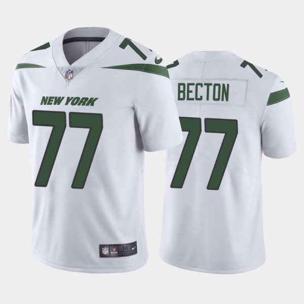Nike Jets 77 Mekhi Becton White 2020 NFL Draft Vapor Limited Men Jersey