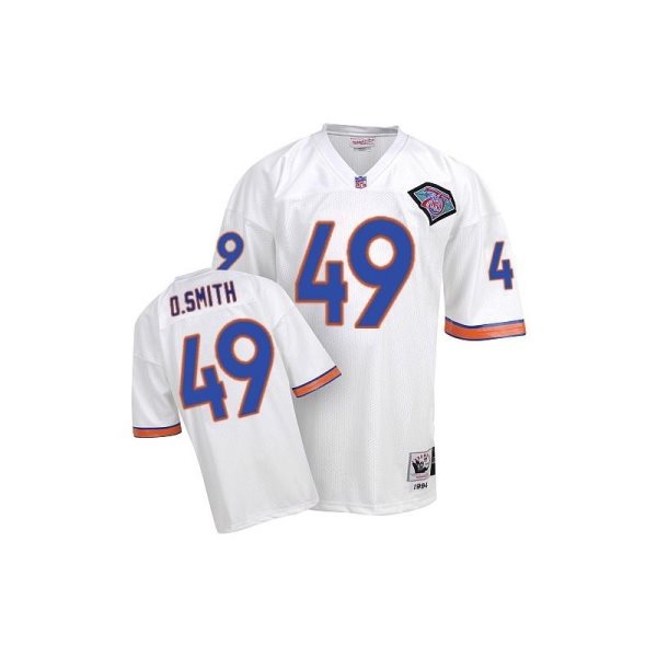 Mitchell And Ness Denver Broncos 49 Dennis Smith White Throwback NFL Jersey