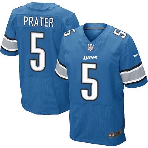 Nike NFL Detroit Lions 5 Matt Prater Light Blue Men Elite Jersey