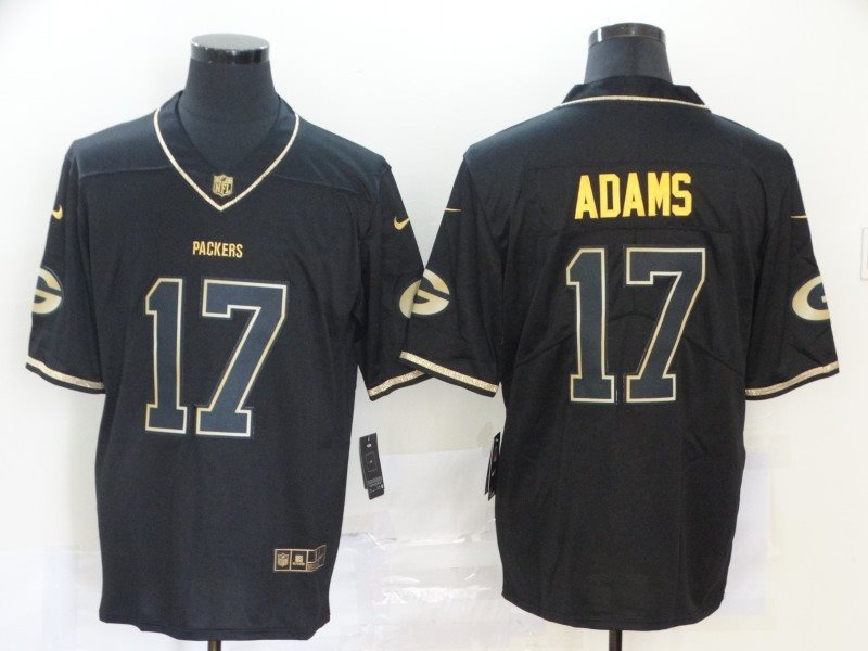 Nike Packers 17 Davante Adams Black Gold Vapor Limited Men Jersey