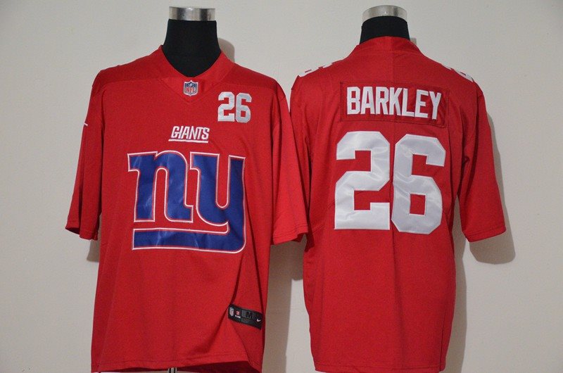 Nike Giants 26 Saquon Barkley Red Team Big Logo Vapor Limited Men Jersey