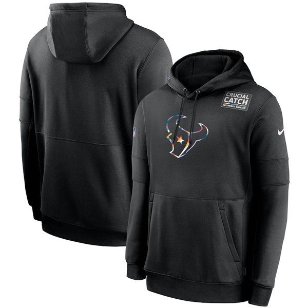 NFL Houston Texans 2020 Black Crucial Catch Sideline Performance Pullover Hoodie