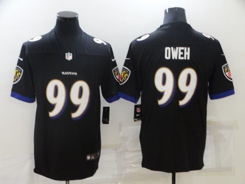 Nike Ravens 99 Jayson Oweh Black 2021 Draft Vapor Limited Men Jersey