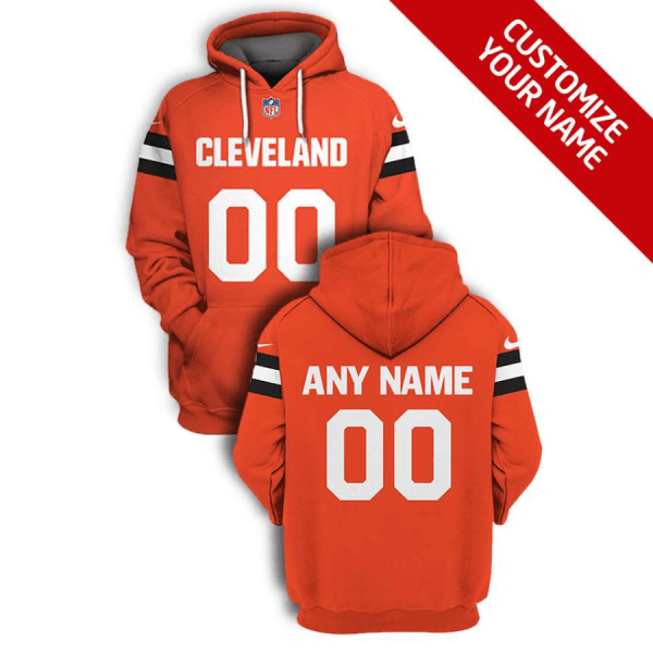 NFL Browns Customized New Orange 2021 Stitched New Hoodie