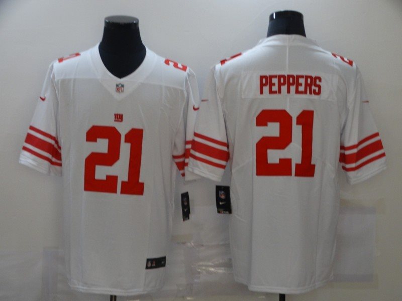 Nike Giants 21 Peppers White Vapor Untouchable Limited Men Jersey