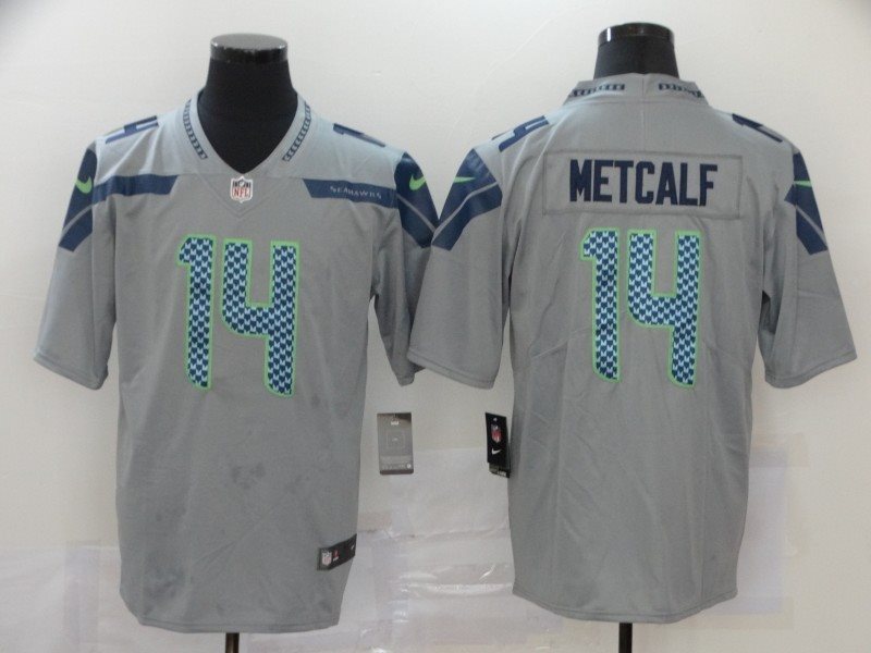 Nike Seahawks 14 D.K. Metcalf Gray Vapor Untouchable Limited Men Jersey