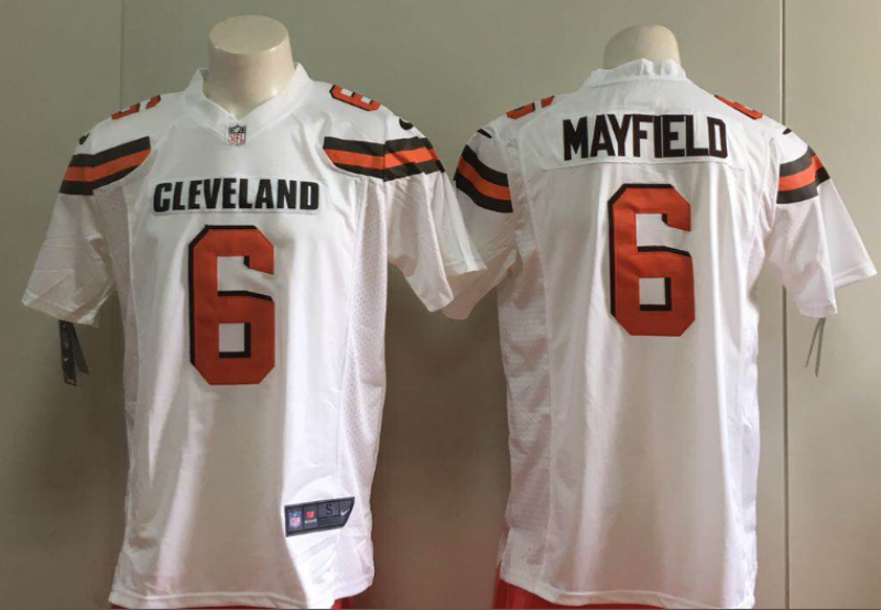 NFL Browns 6 Baker Mayfield Nike White Game Men Jersey