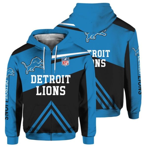 NFL Detroit Lions Rugby Fan 3D Flight Suit Spring Trainer Hoodie Sweatshirt