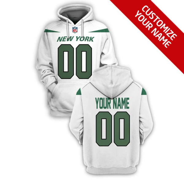 NFL Jets Customized New White 2021 Stitched New Hoodie