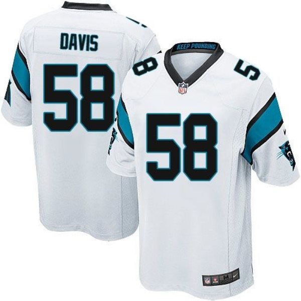 Nike Panthers 58 Thomas Davis White Youth Stitched NFL Elite Jersey