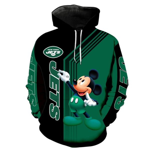 NFL New York Jets Disney Mickey Mouse Pullover Hoodies