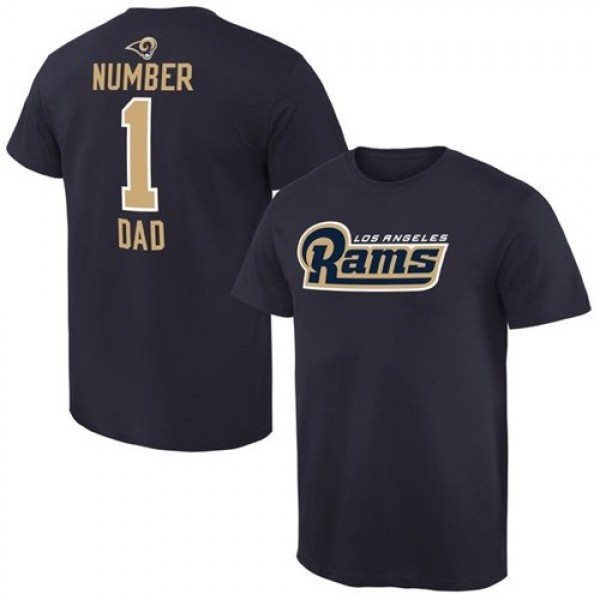 NFL Los Angeles Rams Pro Line Number 1 Dad T-Shirt Navy Blue