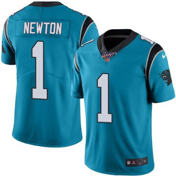 NFL Panthers 100th 1 Cam Newton Blue Color Rush Limited Men Jersey