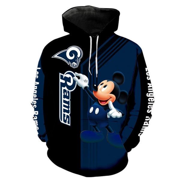 NFL Los Angeles Rams Disney Mickey Mouse Pullover Hoodies