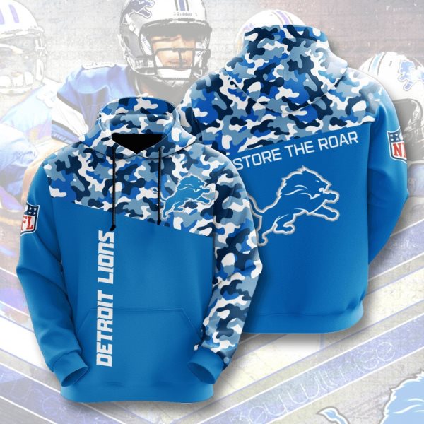 NFL Detroit Lions 3D Camo Hoodie