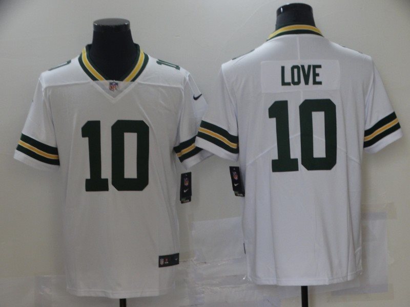 Nike Packers 10 Jordan Love White 2020 NFL Draft Vapor Limited Men Jersey