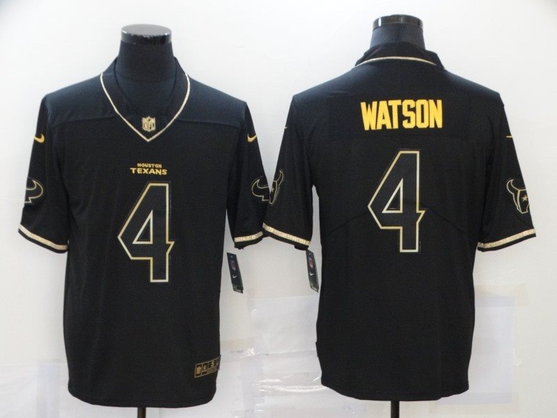 Nike Texans 4 Deshaun Watson 2020 Black Gold Limited Men Jersey