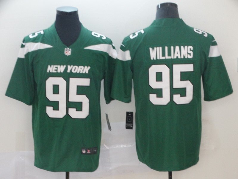 Nike Jets 95 Quinnen Williams Green 2019 NFL Draft Vapor Untouchable Limited Men Jersey