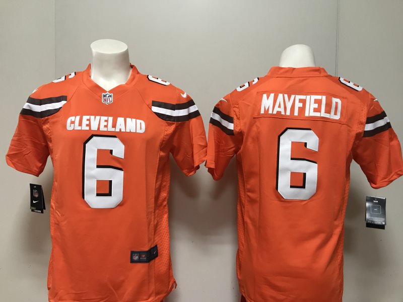 NFL Cleveland Browns 6 Baker Mayfield Nike Orange Game Men Jersey
