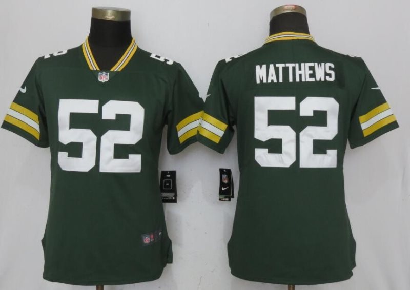 Nike Packers 52 Clay Matthews Green Vapor Untouchable Limited Women Jersey