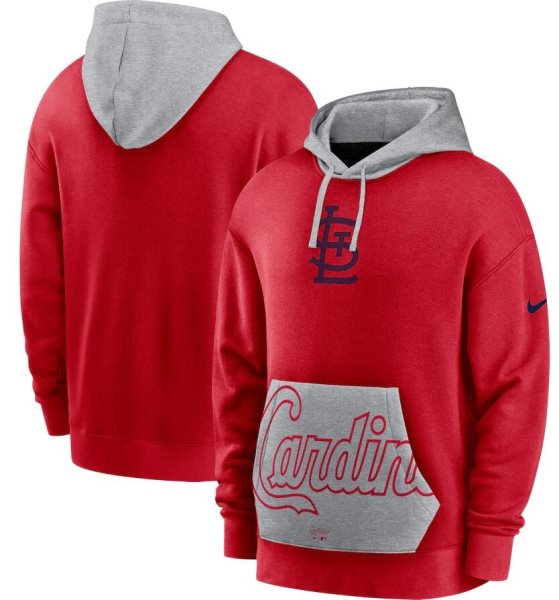 NFL Cardinals Nike Red Gray Heritage Tri Blend Pullover Hoodie