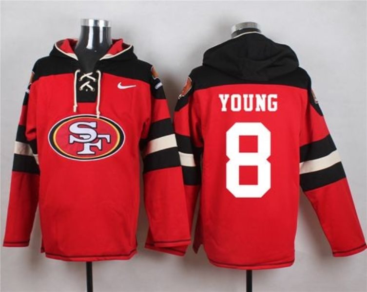 Nike 49ers 8 Steve Young Red Player Pullover NFL Hoodie Sweatshirt