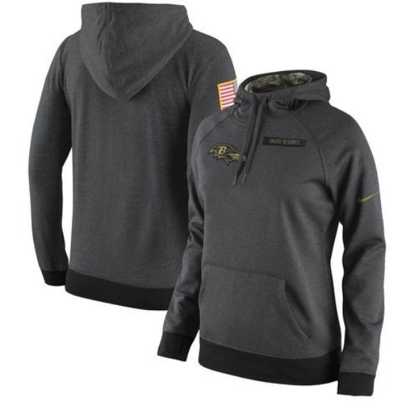 Nike NFL Ravens 2016 Anthracite Salute to Service Women Hoodie