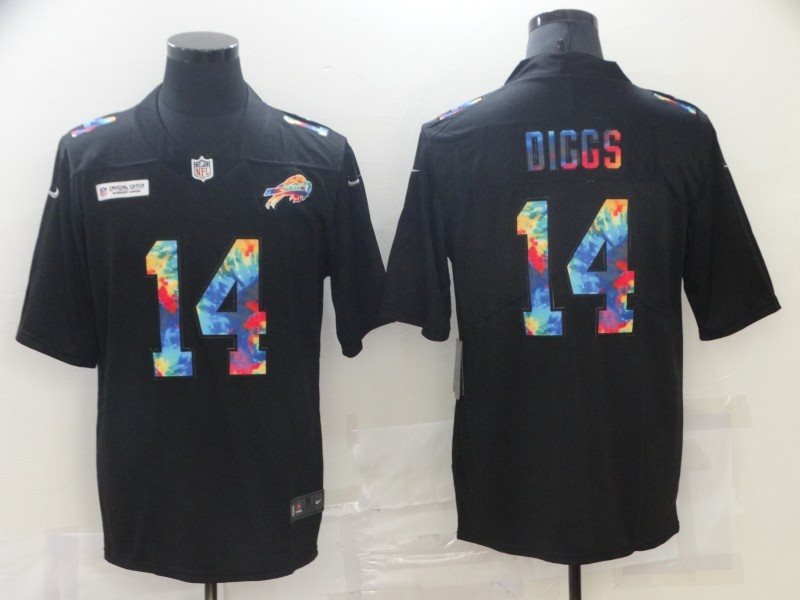 Nike Bills 14 Stefon Diggs Rainbow Black Vapor Limited Men Jersey