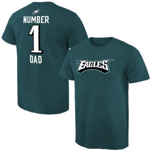 NFL Philadelphia Eagles Pro Line Number 1 Dad T-Shirt Green