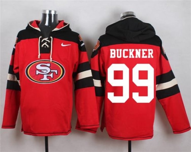 Nike 49ers 99 DeForest Buckner Red Player Pullover NFL Sweatshirt Hoodie