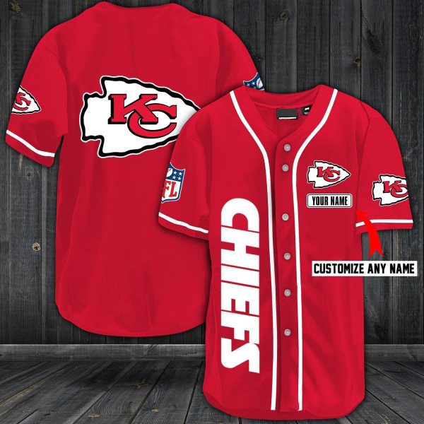 NFL Kansas City Chiefs Baseball Customized Jersey
