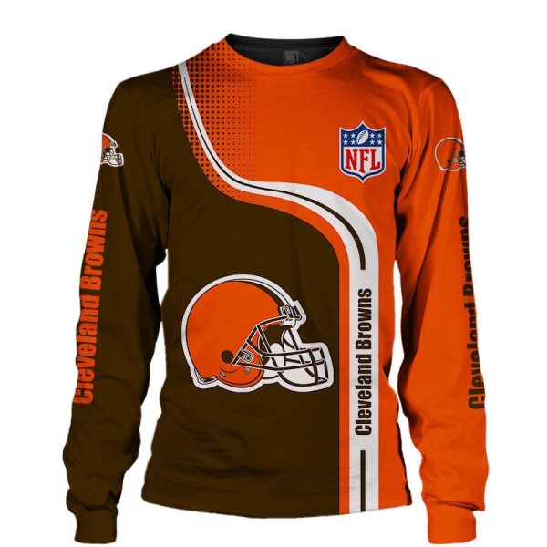 NFL Cleveland Browns 3D Print Long Sleeve T-shirt