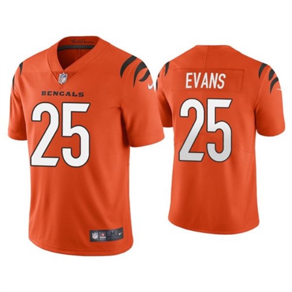 Nike Bengals 25 Chris Evans 2021 Orange Vapor Untouchable Limited Men Jersey