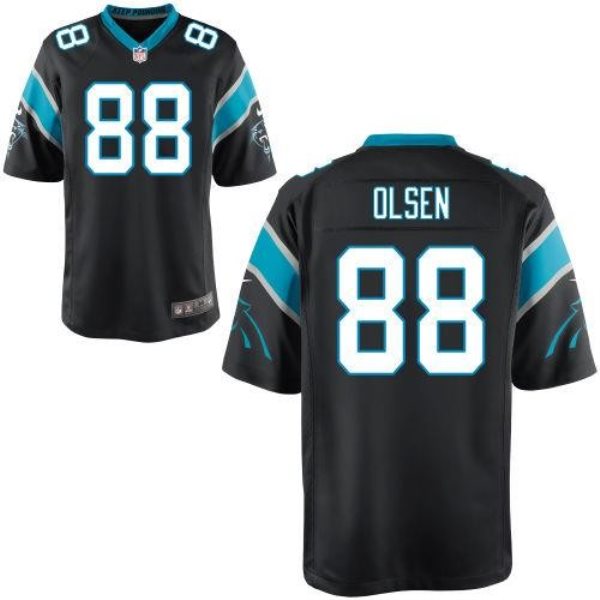 Nike Carolina Panthers No.88 Greg Olsen Black Men's Football Game Jersey
