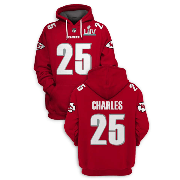 NFL Chiefs 25 Jamal Charles Red 2021 Stitched New Hoodie