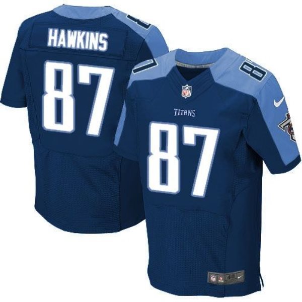NFL Titans 87 Lavelle Hawkins Navy Blue Alternate Nike Elite Men Jersey