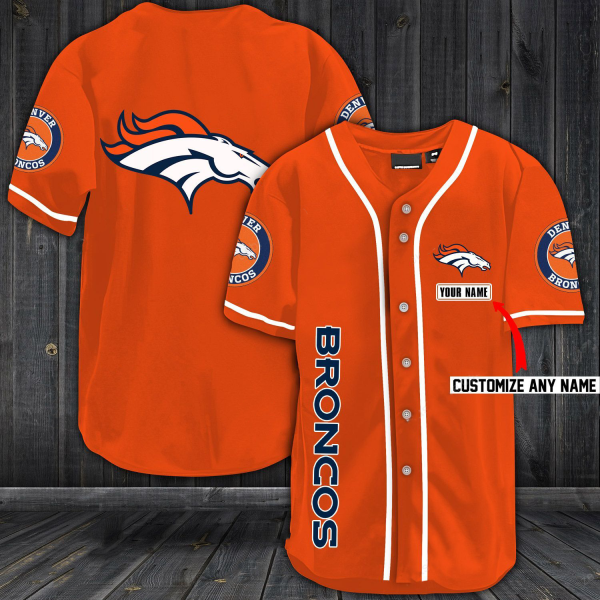 NFL Denver Broncos Baseball Orange Customized Jersey