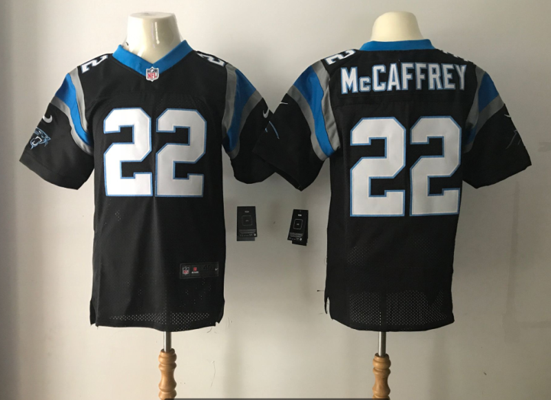 Nike Carolina Panthers 22 Christian McCaffrey 2017 NFL Draft Black Elite Men Jersey