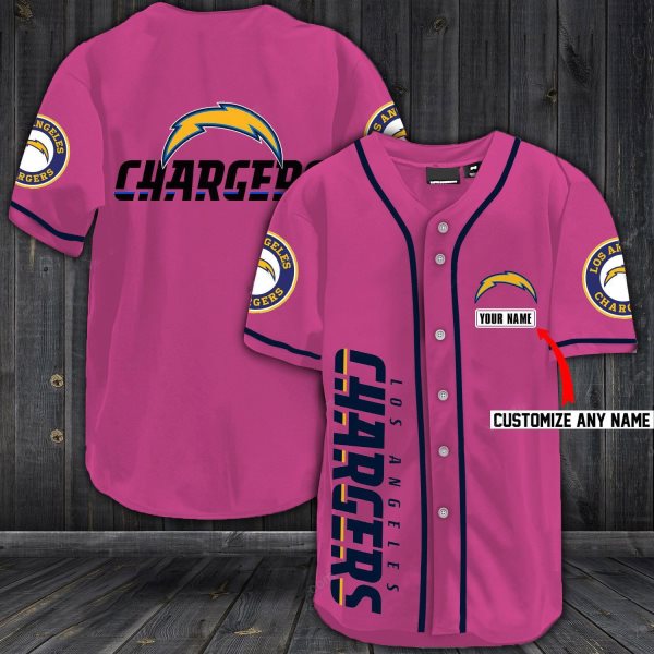NFL Los Angeles Chargers Baseball Customized Jersey (7)