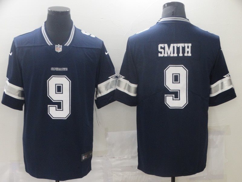 Nike Cowboys 9 Smith Navy Vapor Untouchable Limited Men Jersey