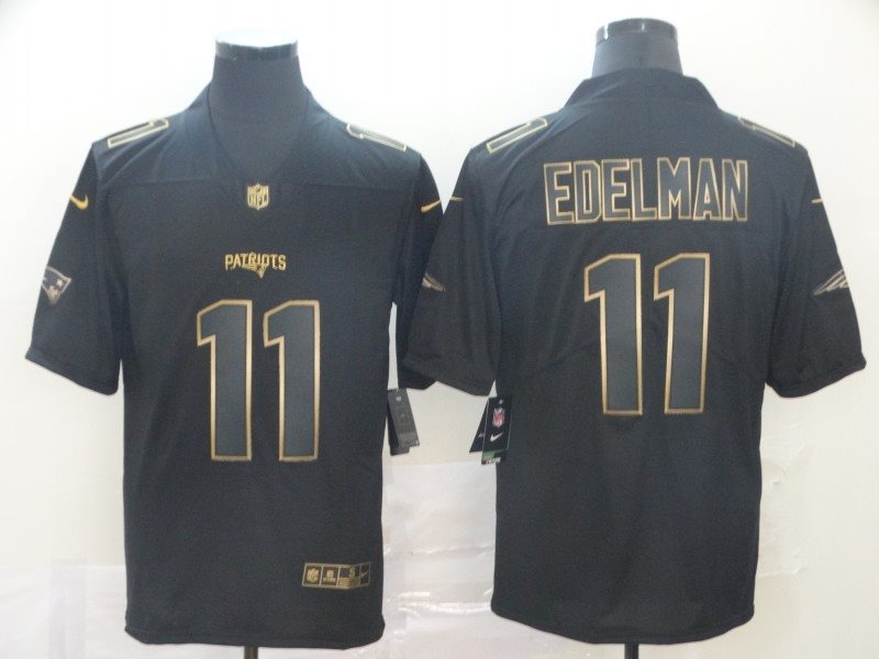 Nike Patriots 11 Julian Edelman Black Gold Vapor Untouchable Limited Men Jersey