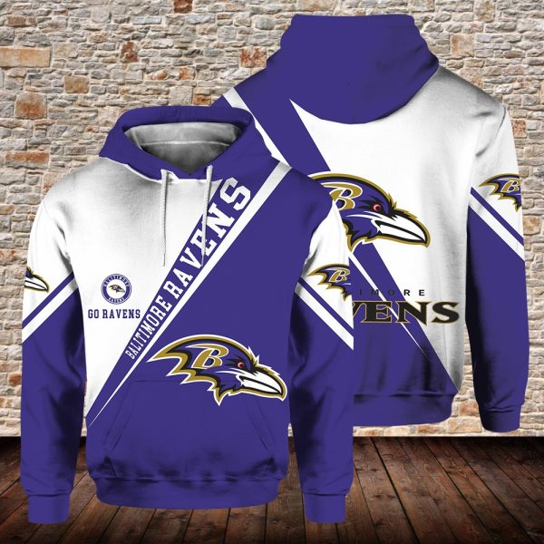 NFL Baltimore Ravens 3D Print Pocket Pullover Hoodie